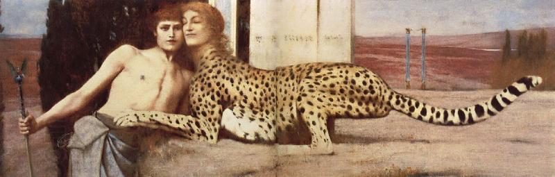 Fernand Khnopff The Caresses China oil painting art